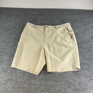 FootJoy Mens Golf Shorts 40 Khaki Beige Performance Flat Front Casual FJ Logo